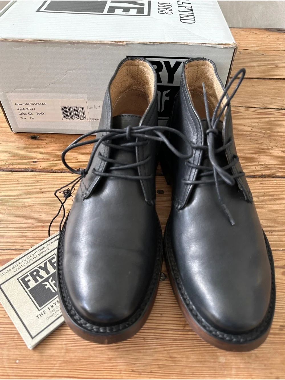 Frye Black Leather Chukka Boots